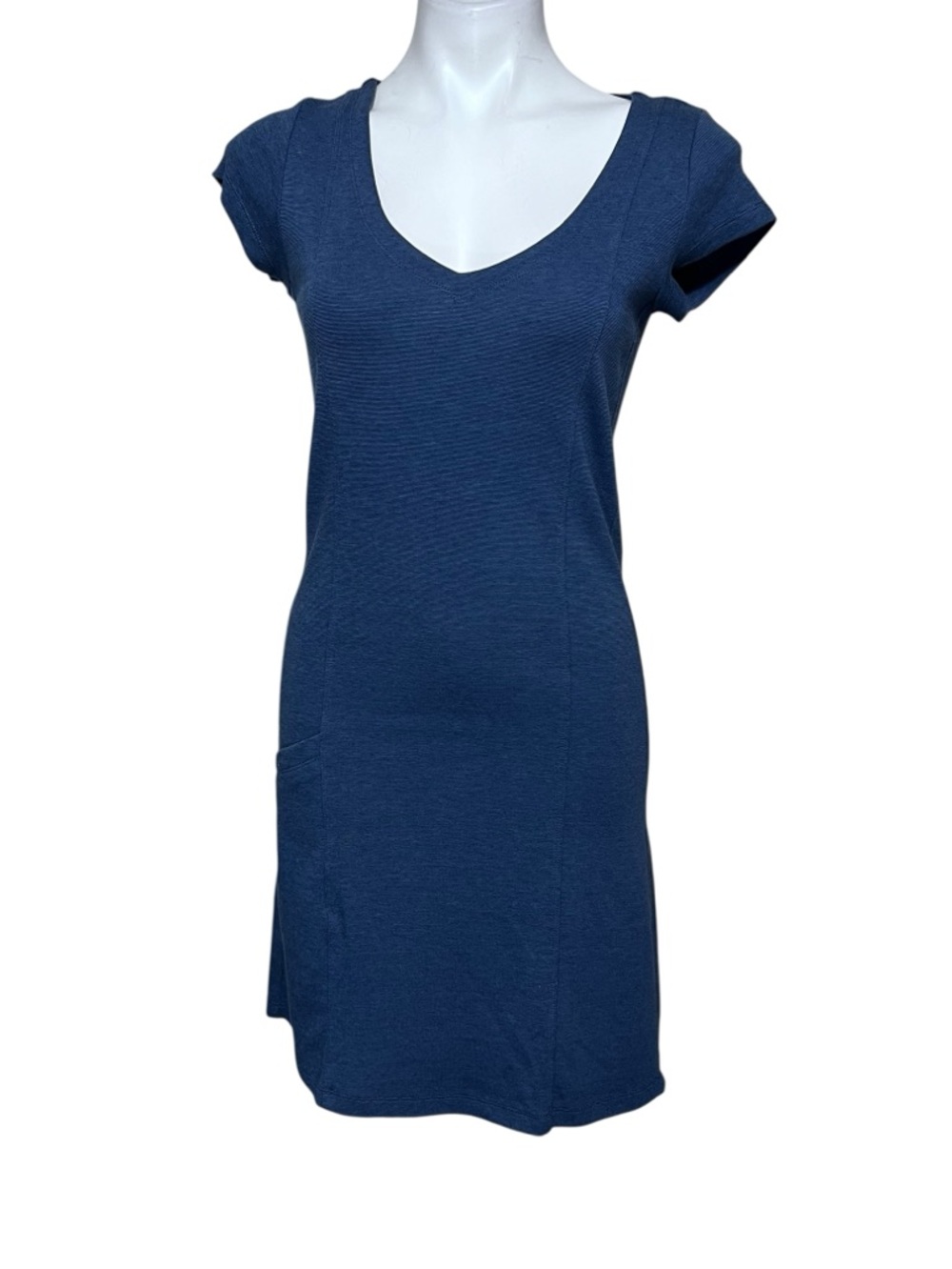Horny Toad dress Sm Navy blue V-Neck Short Sleeve cotton blend casual outdoor - Picture 2 of 6